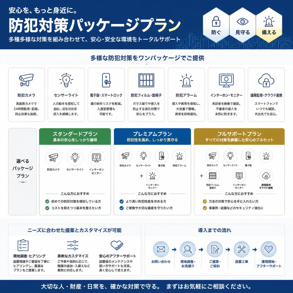 充実した防犯対策のパッケージ